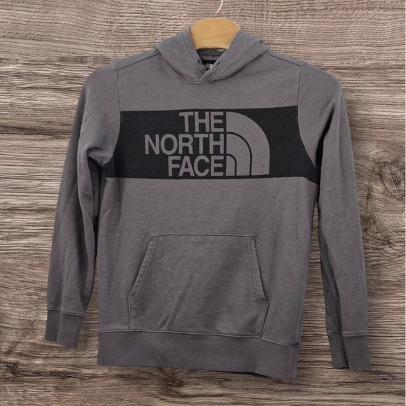 The North Face Hoodie Men Large Pullover Gray Sweatshirt Gorpcore Big Front Logo - Picture 1 of 8